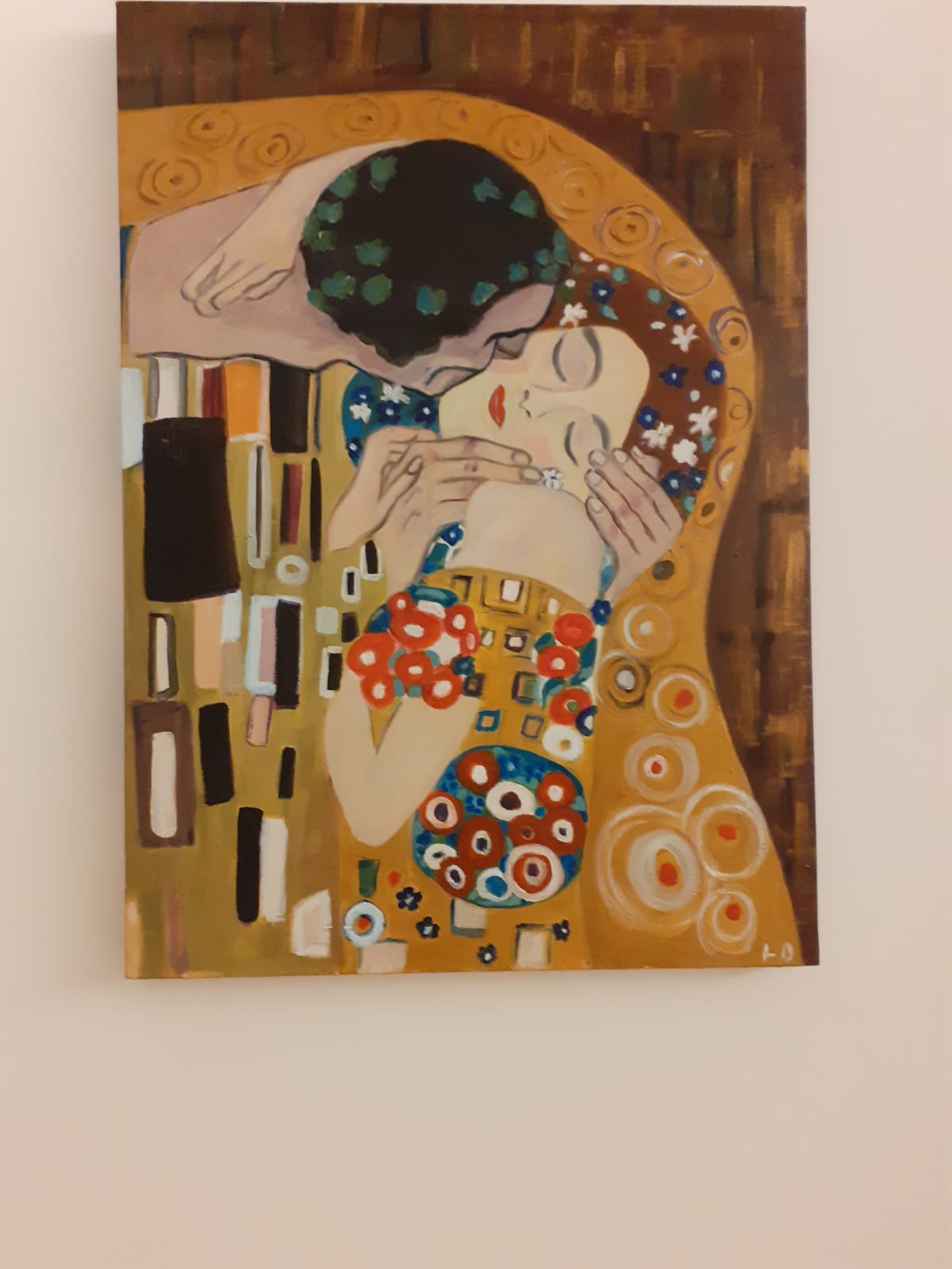 detail of Klimt's embrace