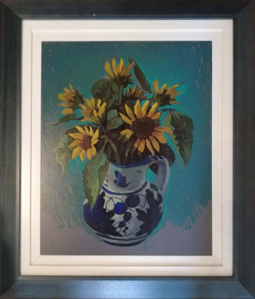Enrico Maioli - Vase of Sunflowers