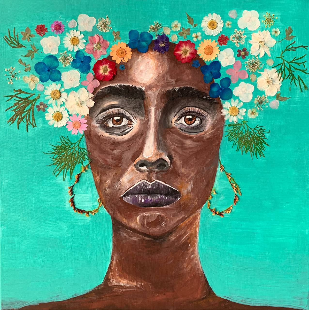 African women with flowers