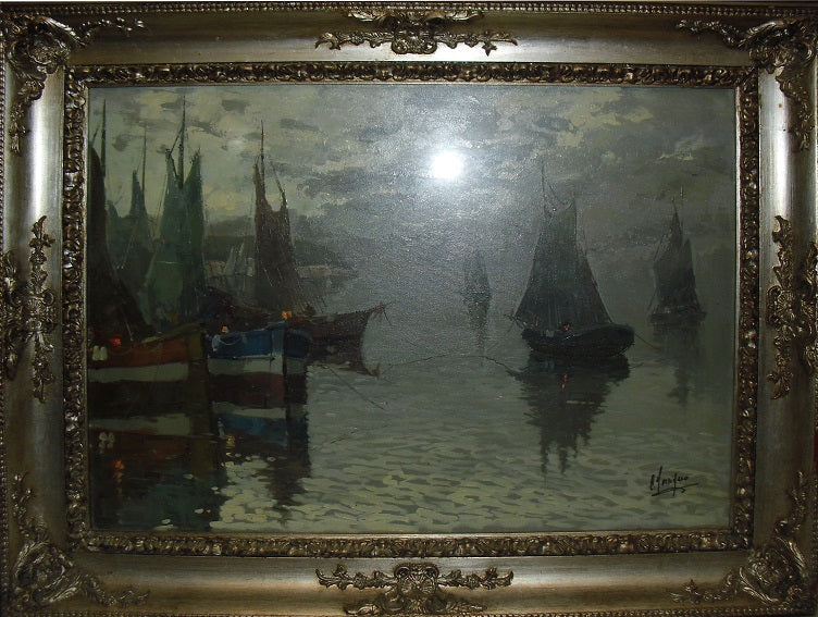 Antonio Ferrigno - Marina con barcos