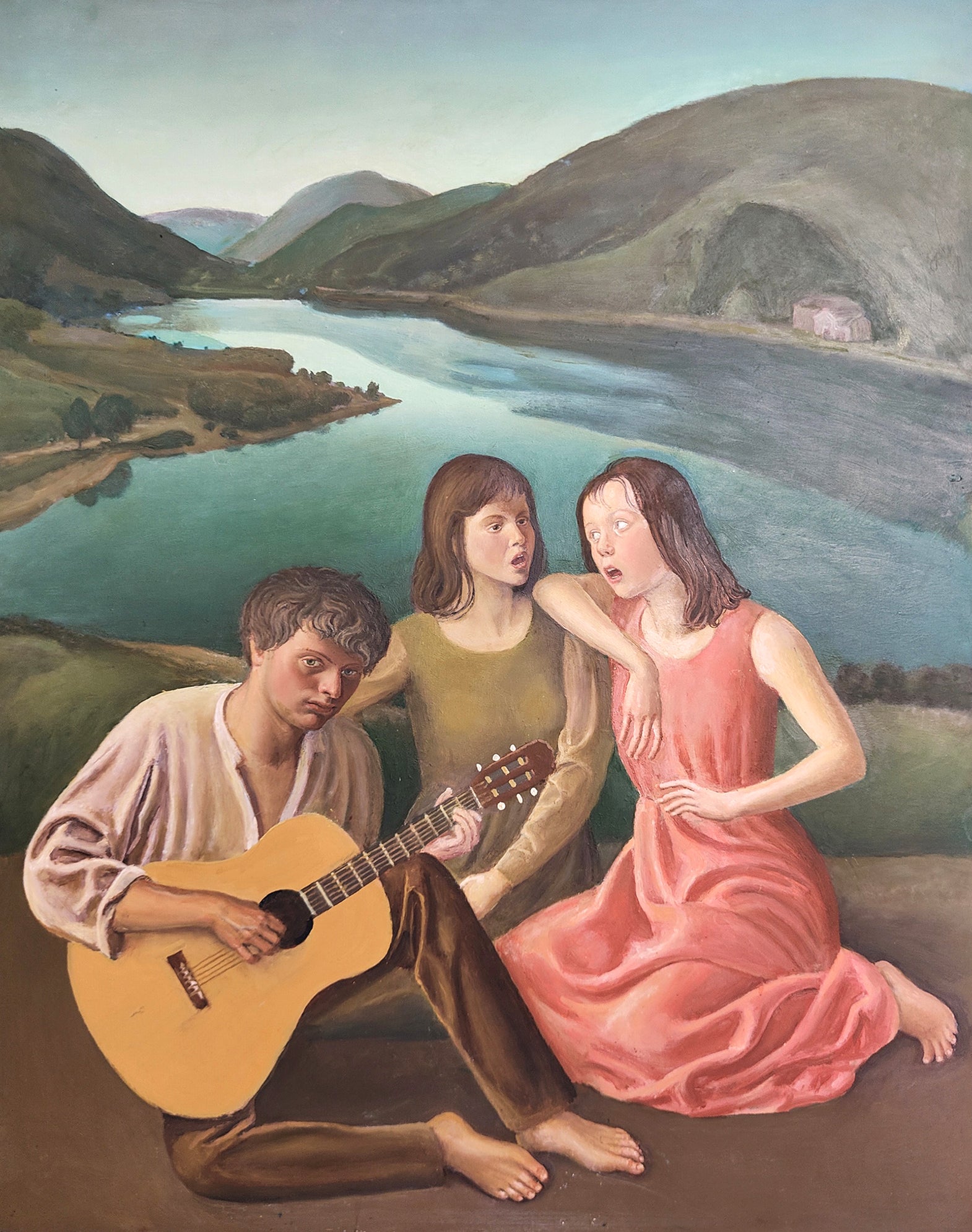 Cesarino Vincenzi - Boys on the Lake with Guitar