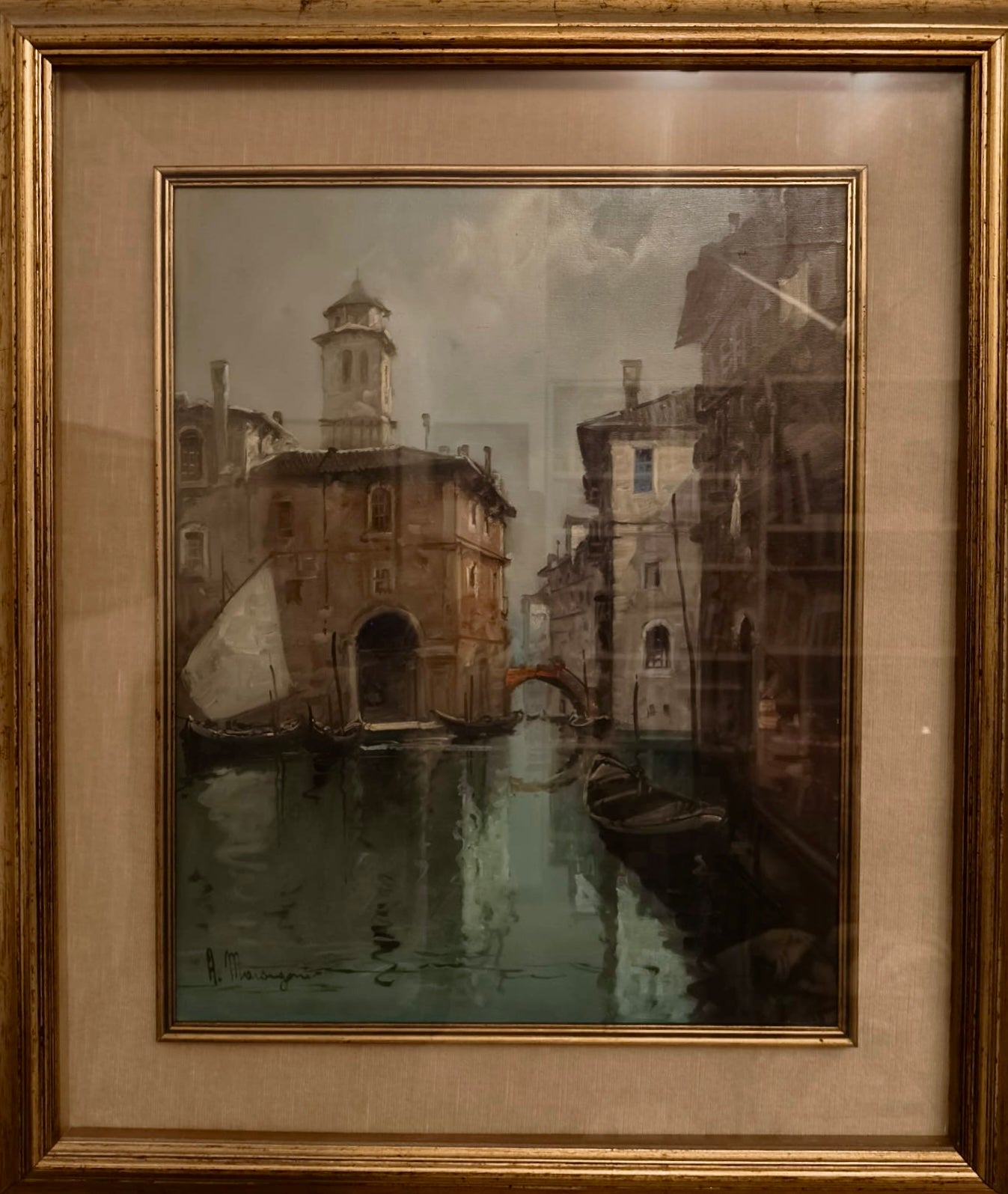 Aldo Marangoni - Canale di Venezia - Olio su tela