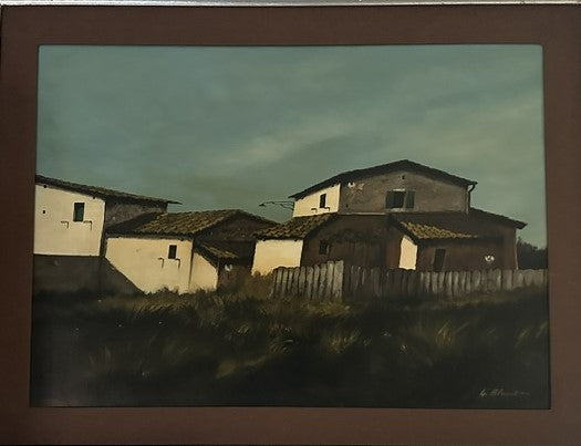 Paesaggio in olio su tavola firmato Palmieri
