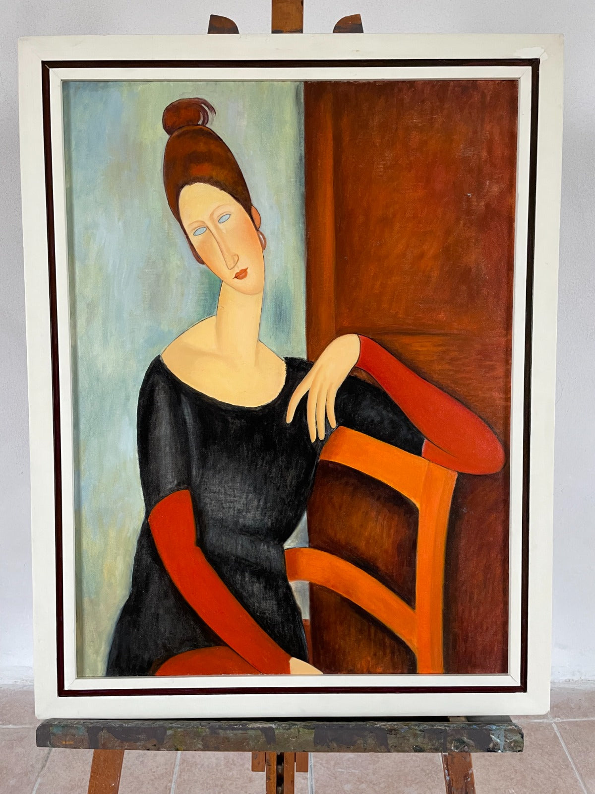 Ritratto di "Jeanne Hebuterne" copia di A . Modigliani