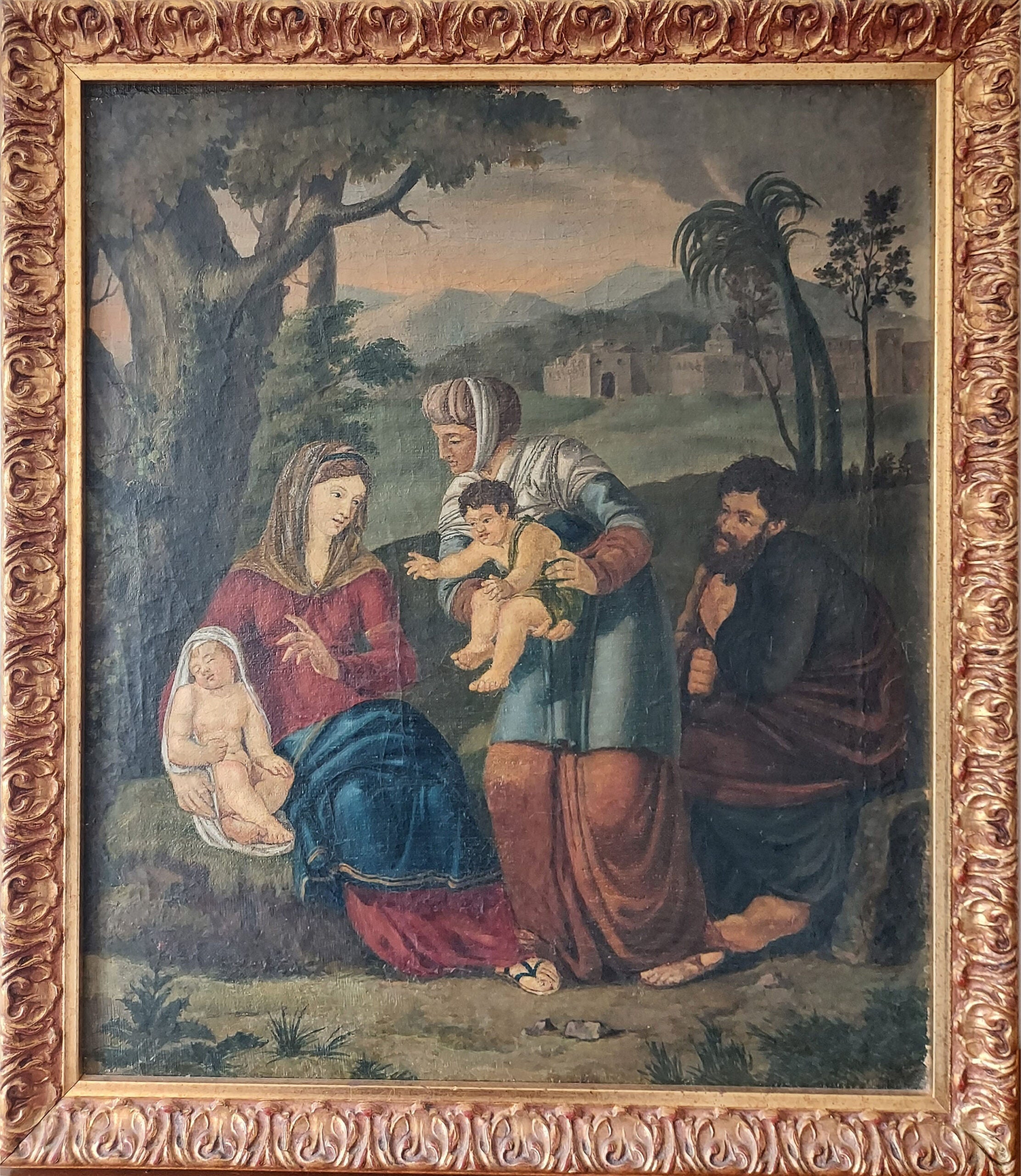 Artista desconocido de la escuela veneciana - Sagrada Familia con Santa Isabel y el infante San Juan
