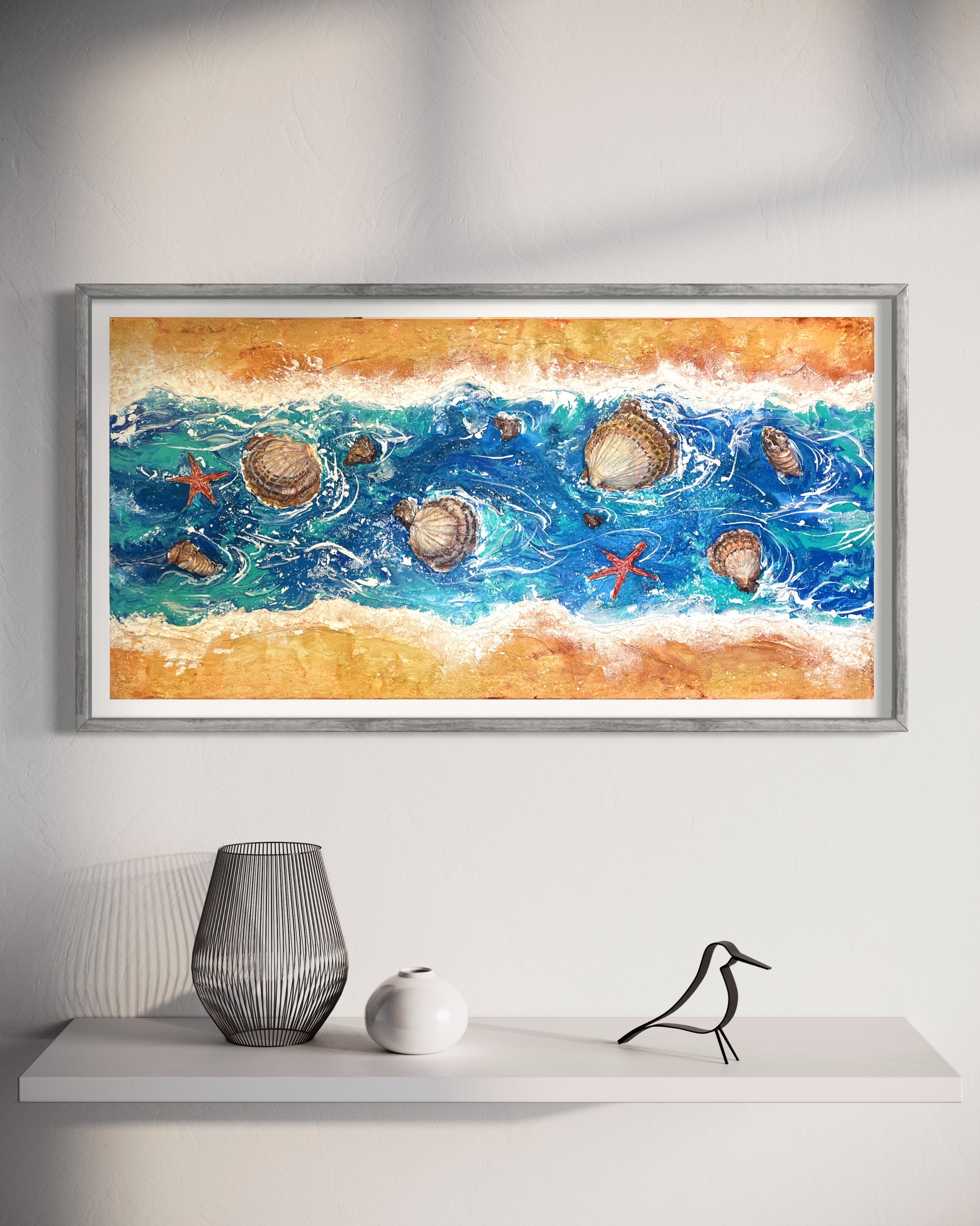 Vibrante pittura marina strutturata 3D