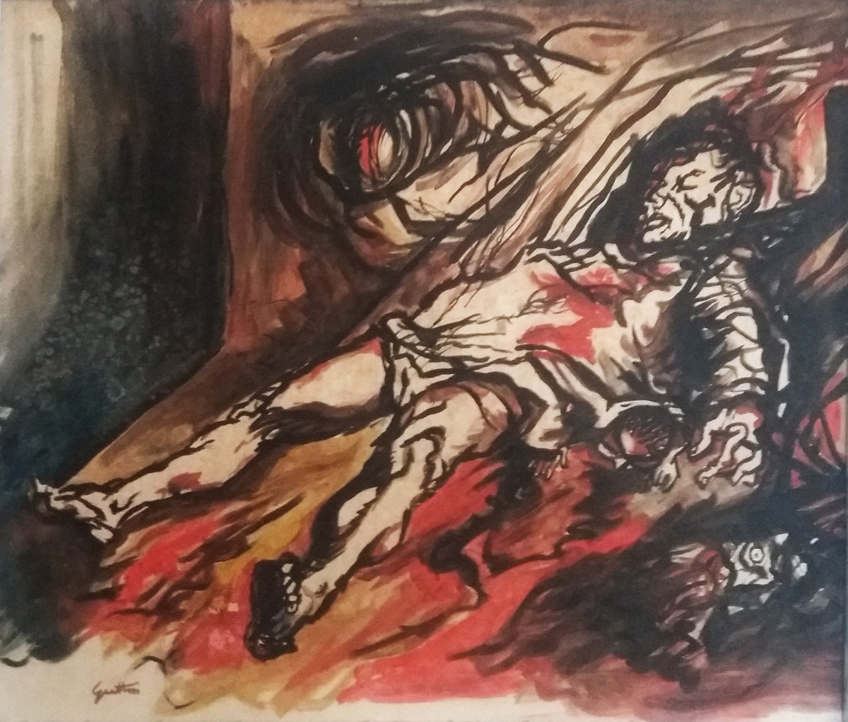 Renato Guttuso - Strage di una famiglia partigiana
