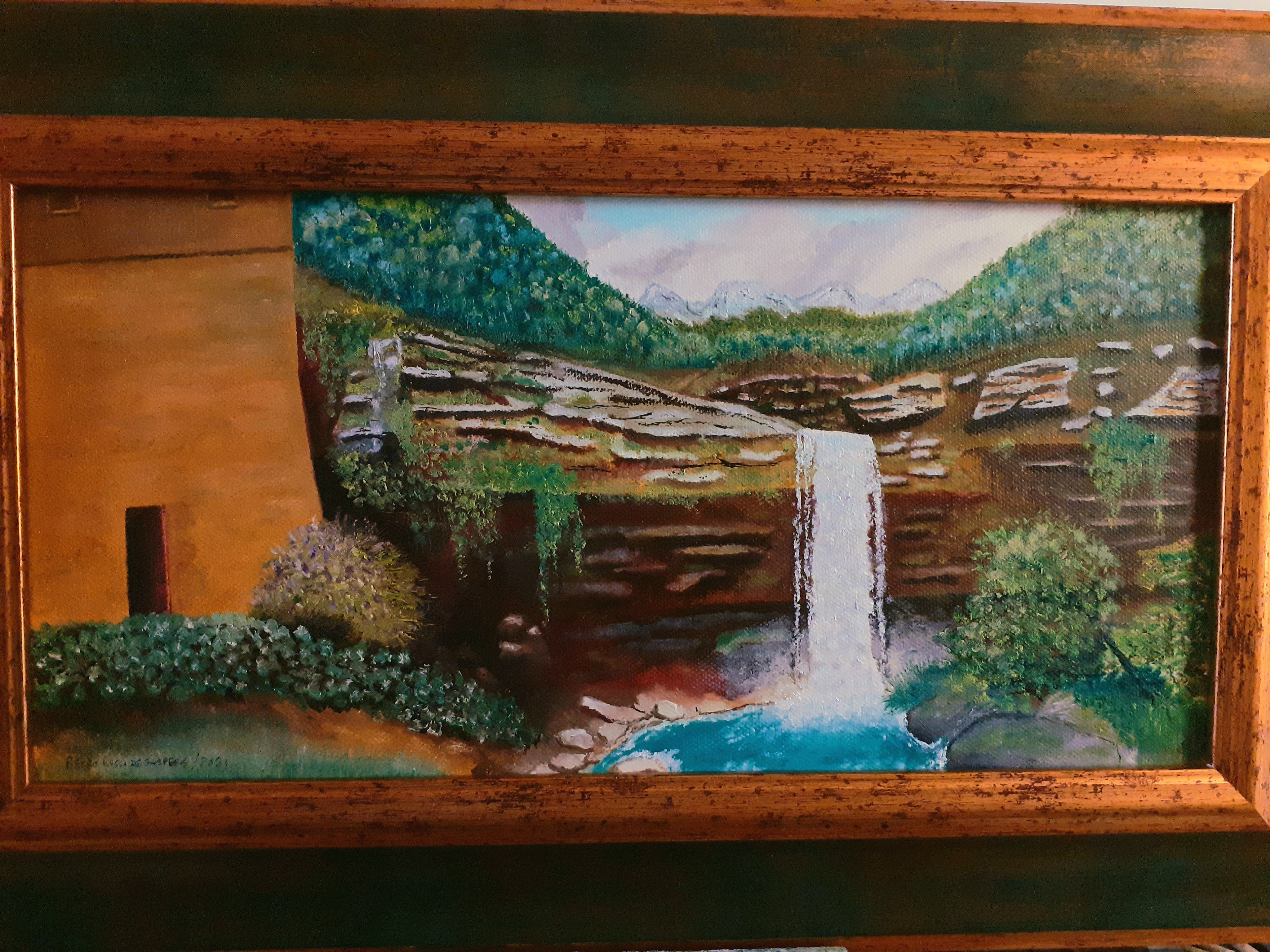 Study on Gustave Courbet (Cascade de la Pissouse)40x20