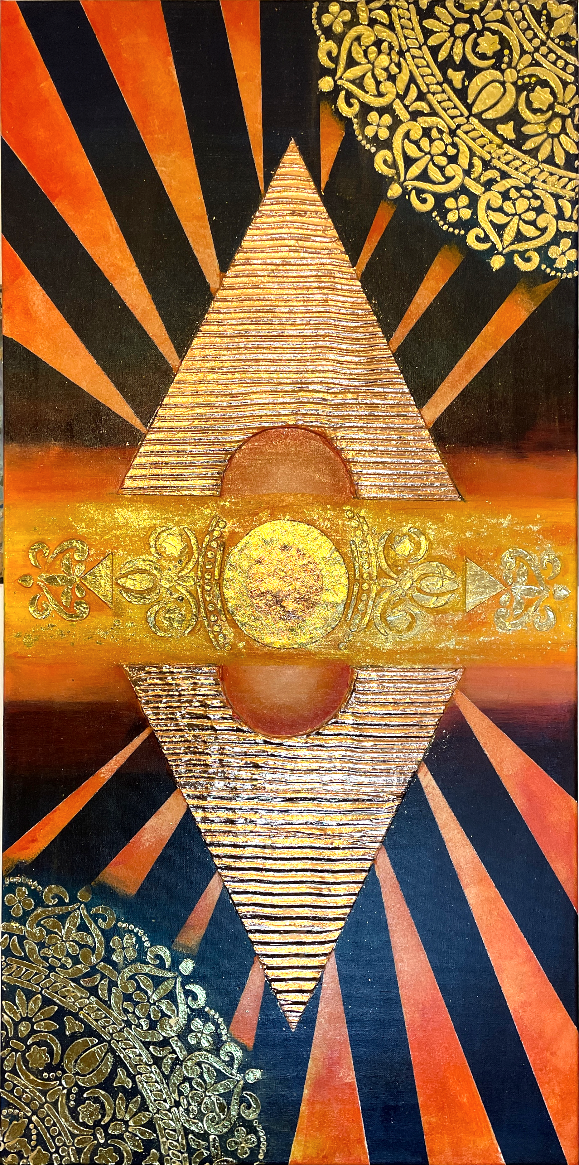 Elegante astrazione con accenti di foglia d'oro