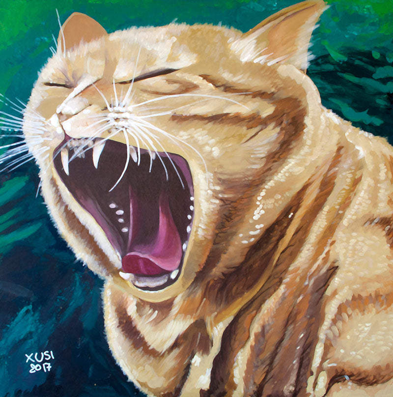 Tigger yawning