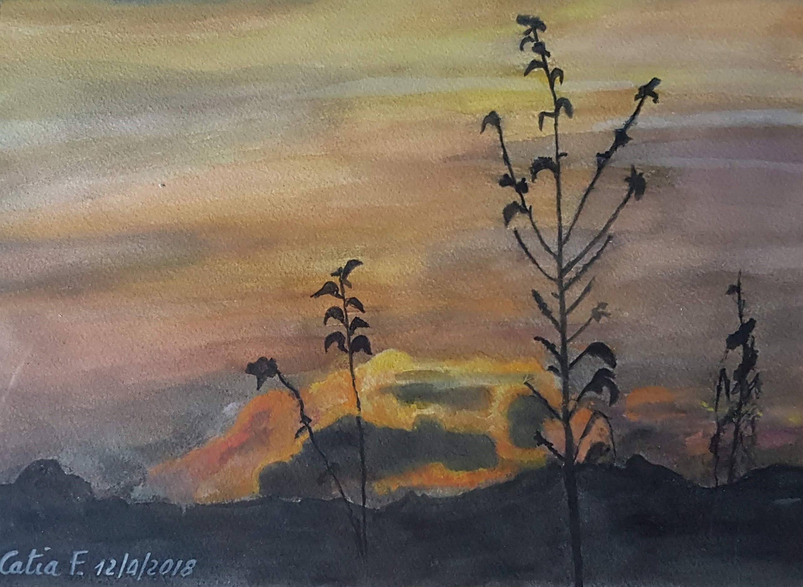 Catia Facchini - Atardecer en la colina