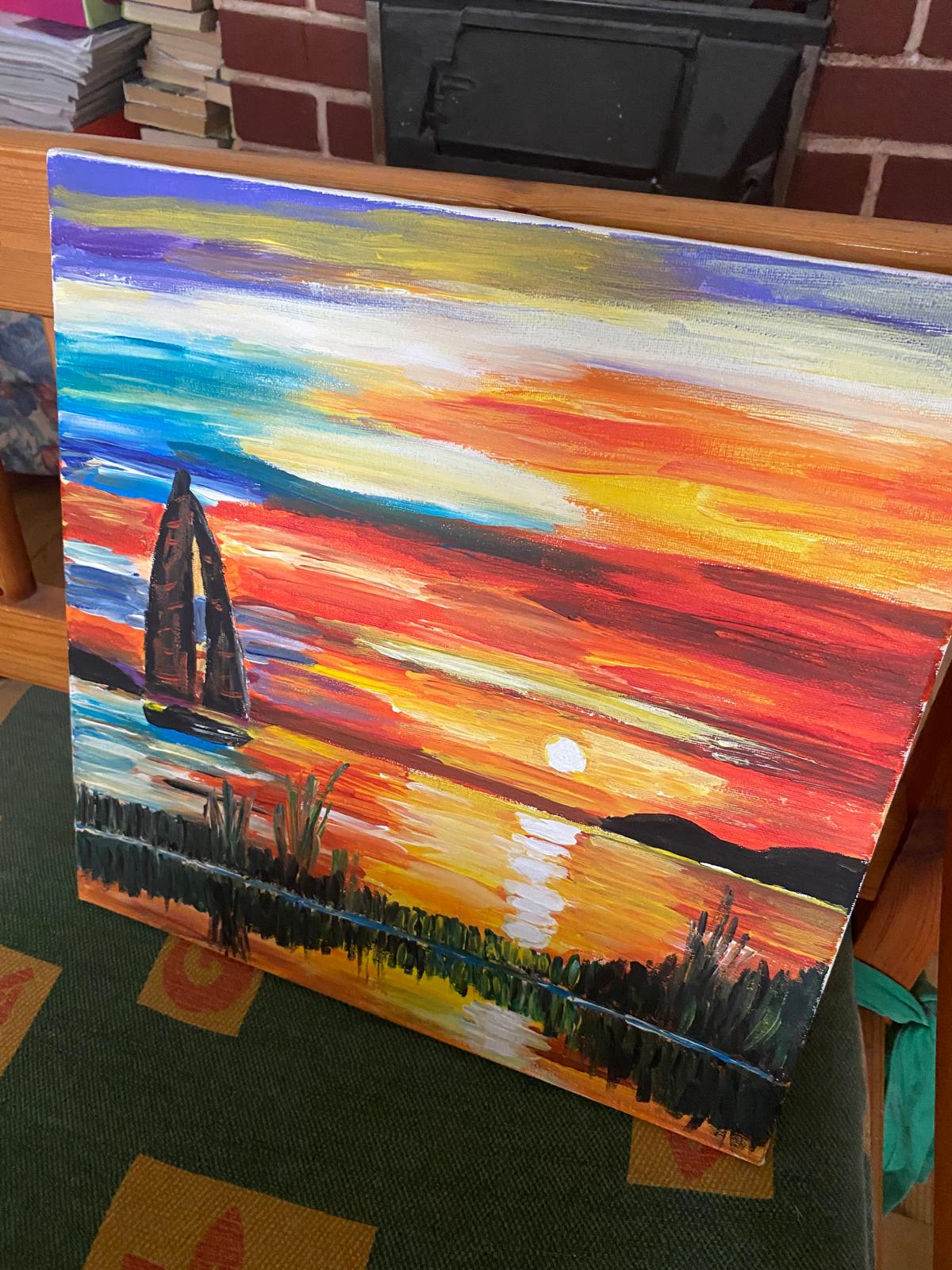 Sailing at the Sunset of Fire