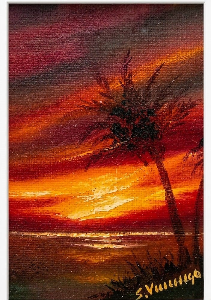 Tramonto tropicale - olio su tela - Salvatore Vernengo