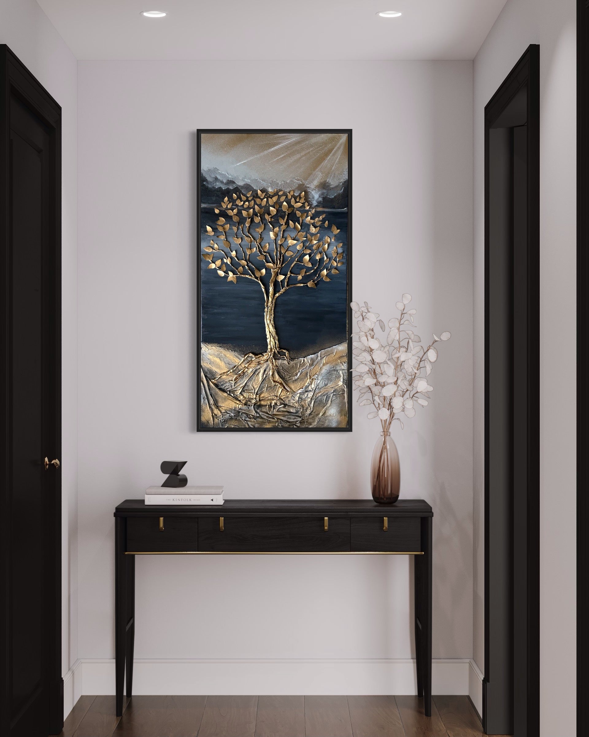Albero d'oro. Pittura di texture