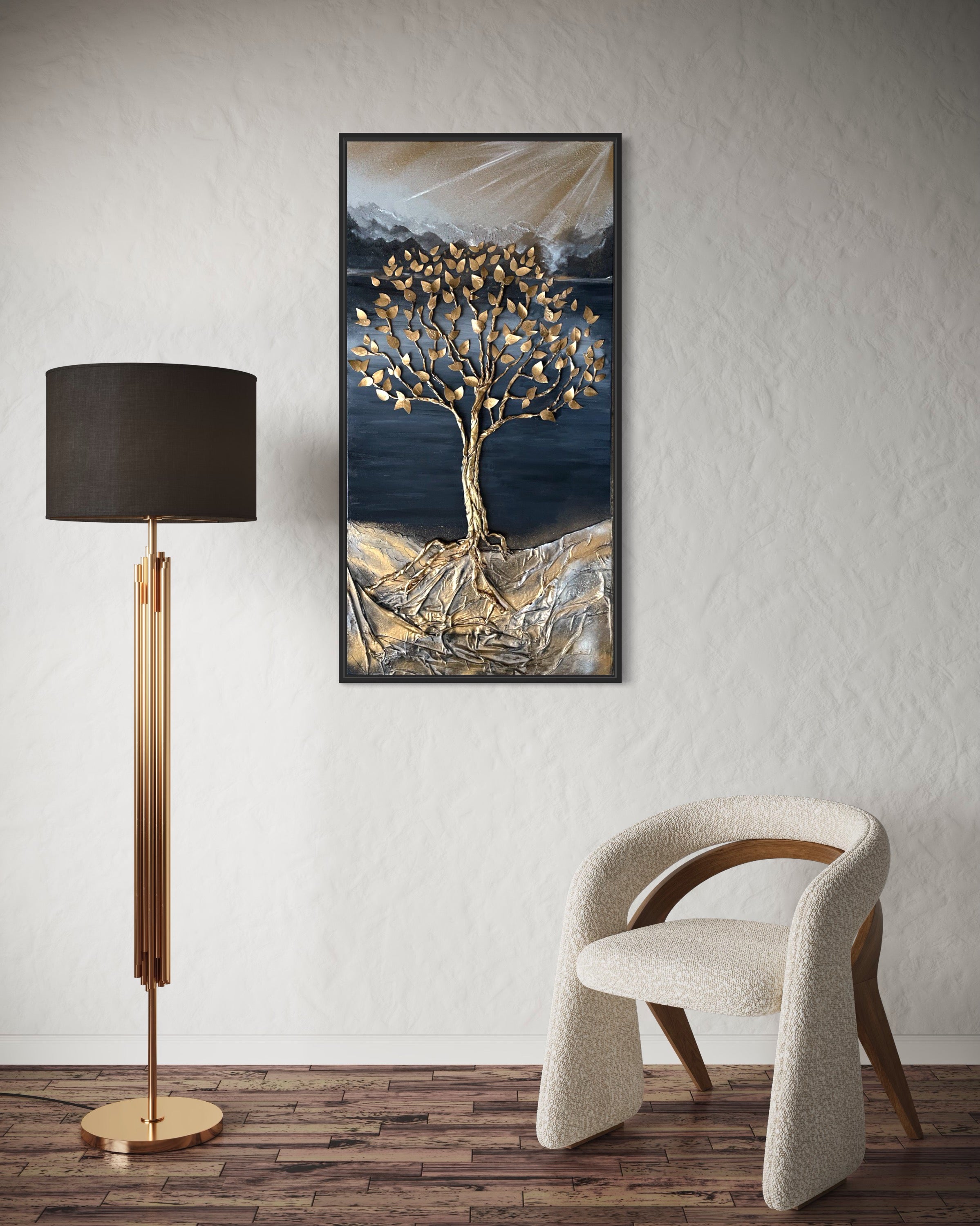 Albero d'oro. Pittura di texture