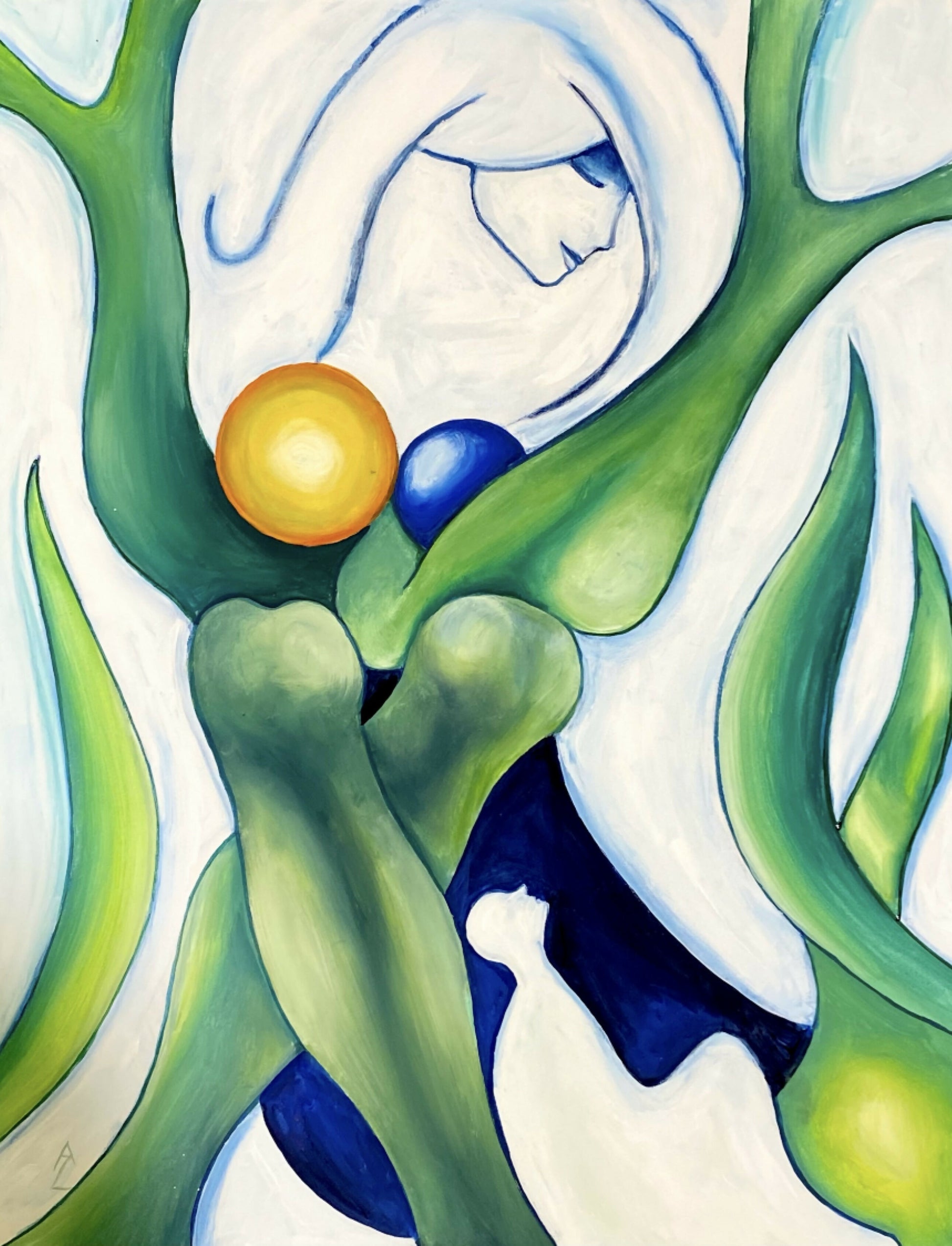 Madre Natura, pittura figurativa su tela di Anette Zeltner