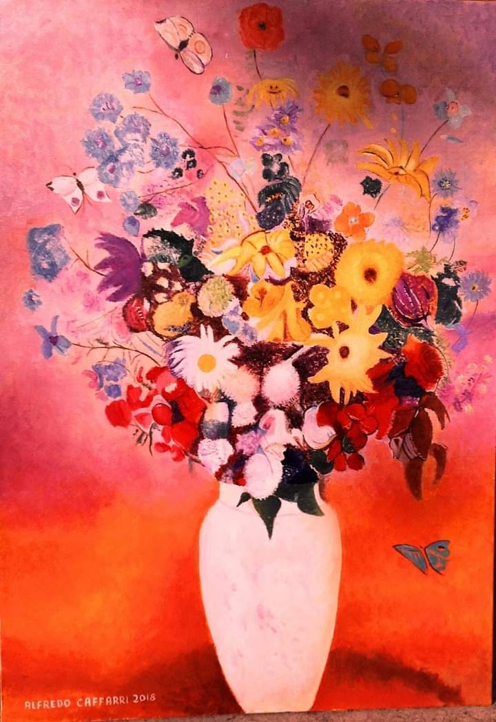 jarrón de flores