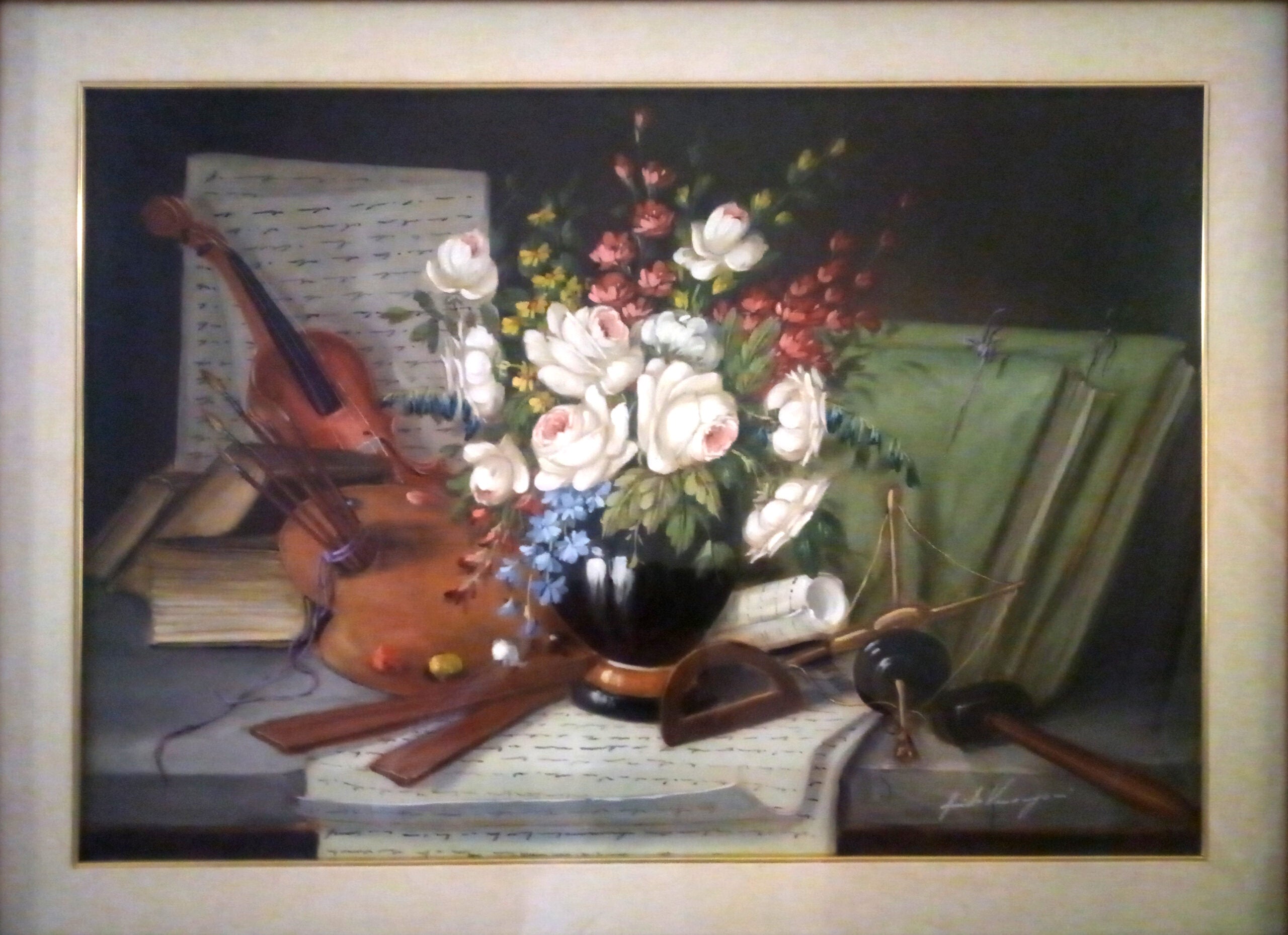 Guido Venanzoni - Jarrón de flores y paleta