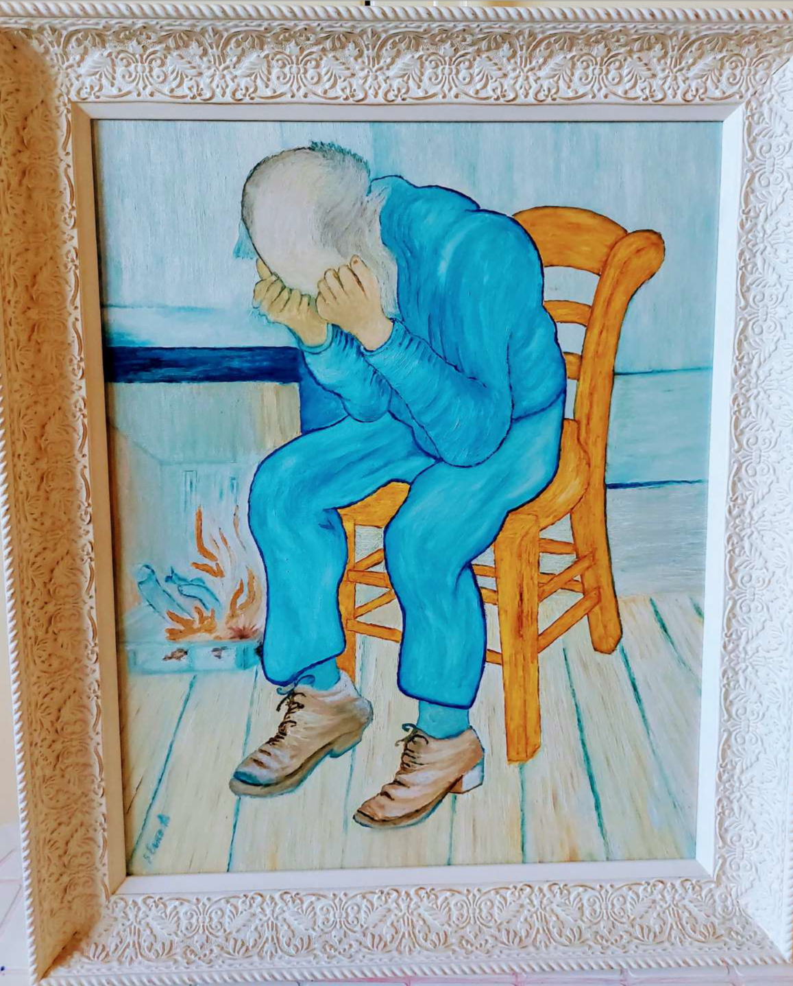Obra de Vincent Van Gogh. Anciano con dolor