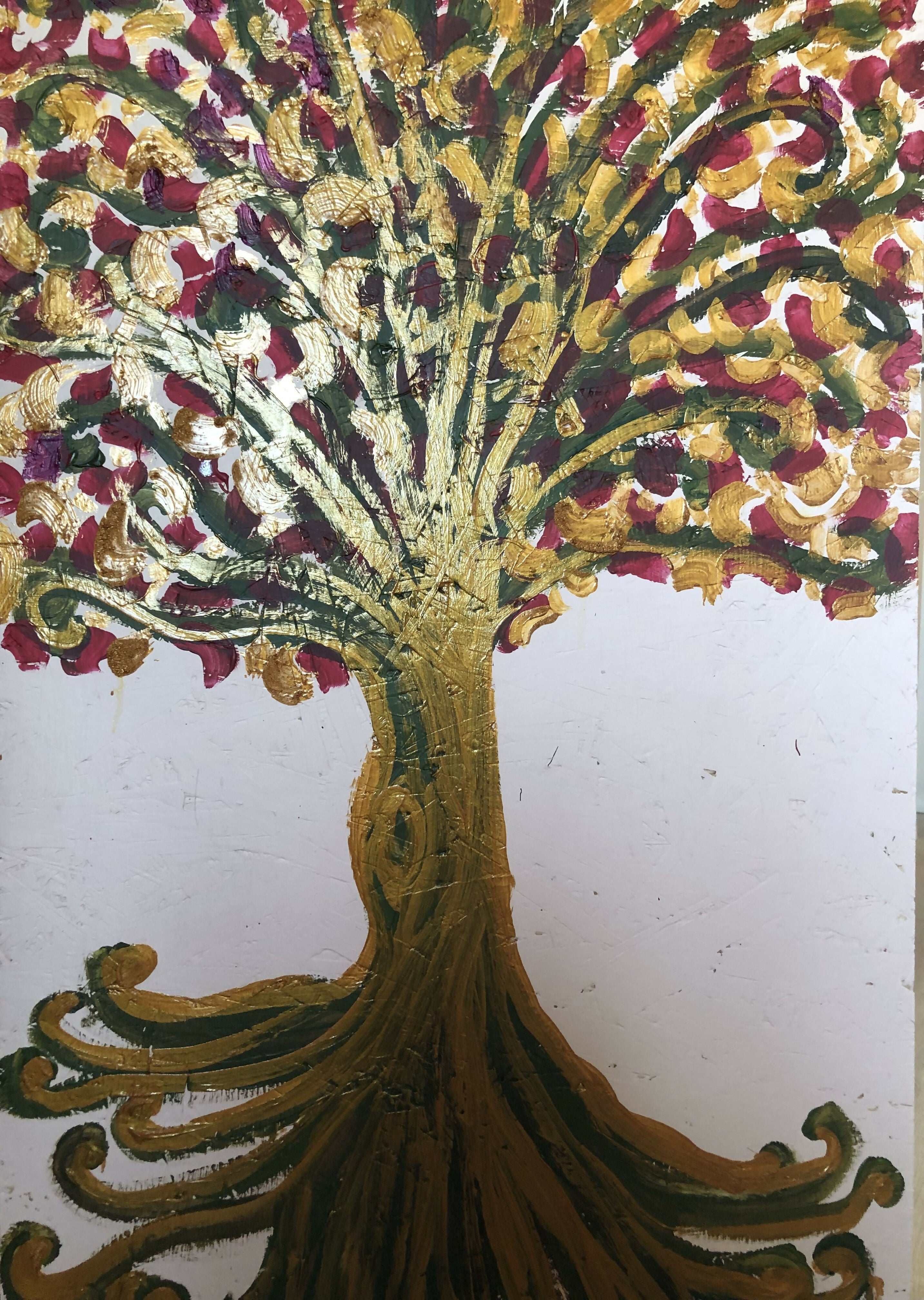 AlberoOro_22 – Olio su tavola/legno – Elena Acconcia