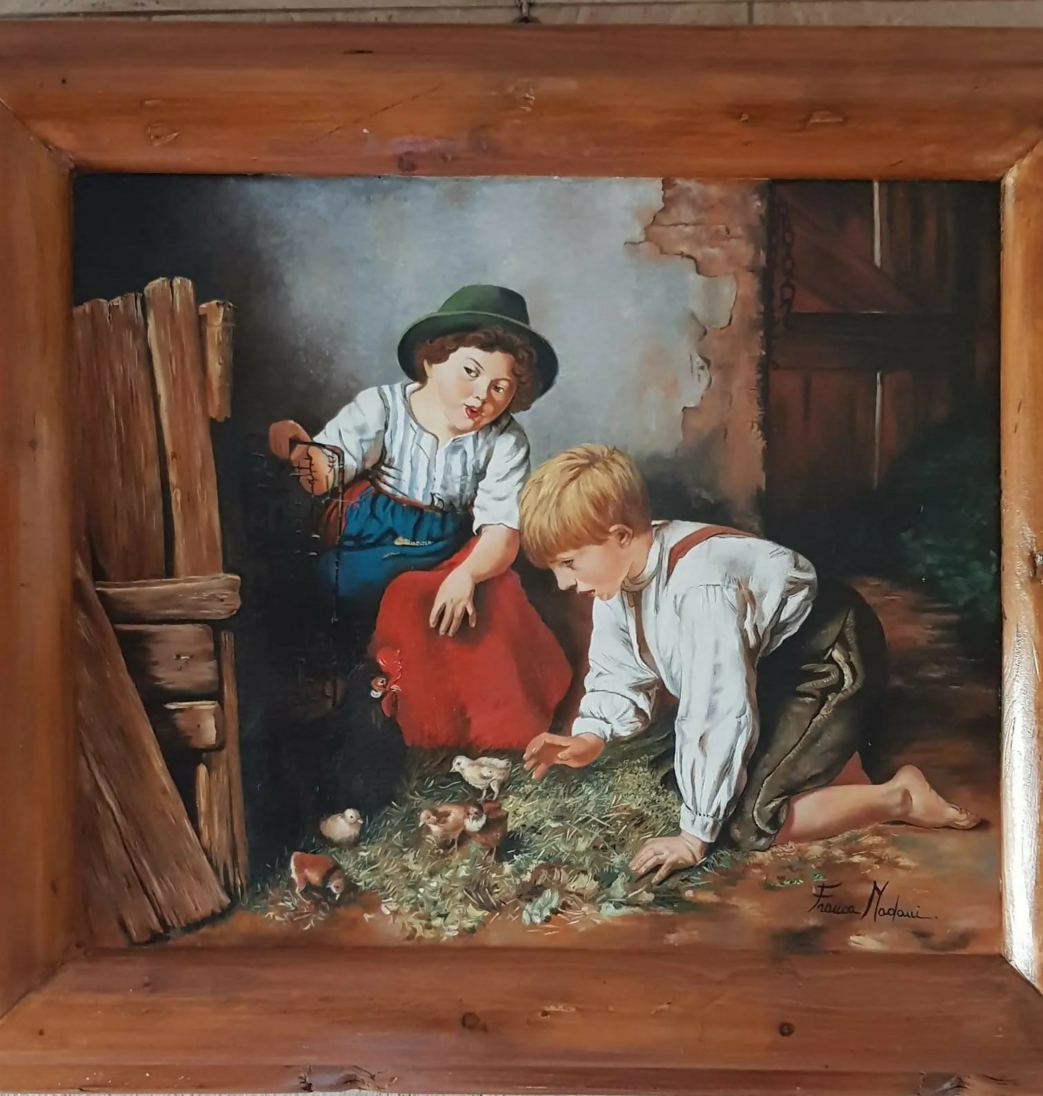 Children with chicks