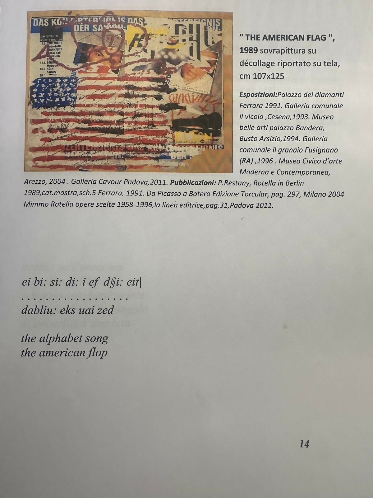 La bandera americana - Mimmo Rotella